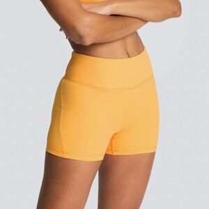 Women's Orange High-Waisted Biker Shorts
